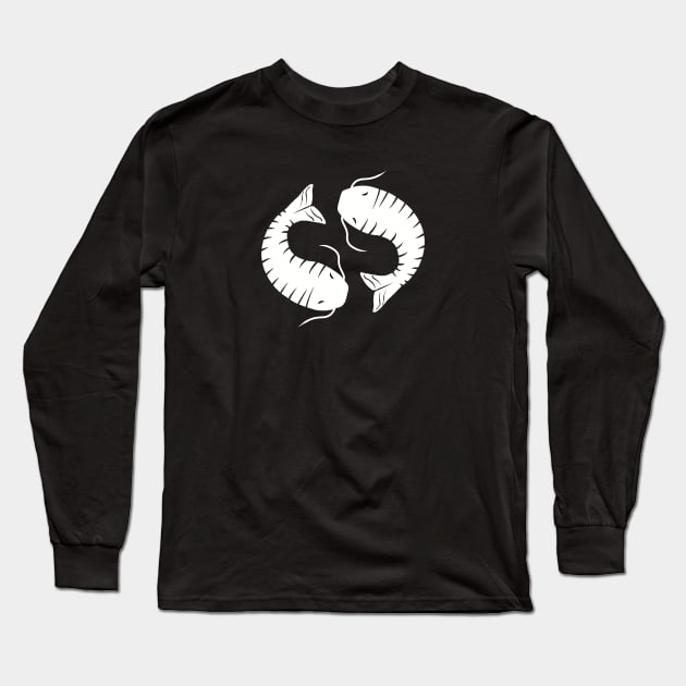 Pisces Symbol Long Sleeve T-Shirt by ZRM 